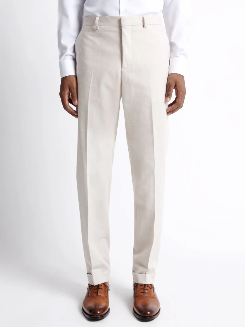 Pantalon de costume 100% coton lin