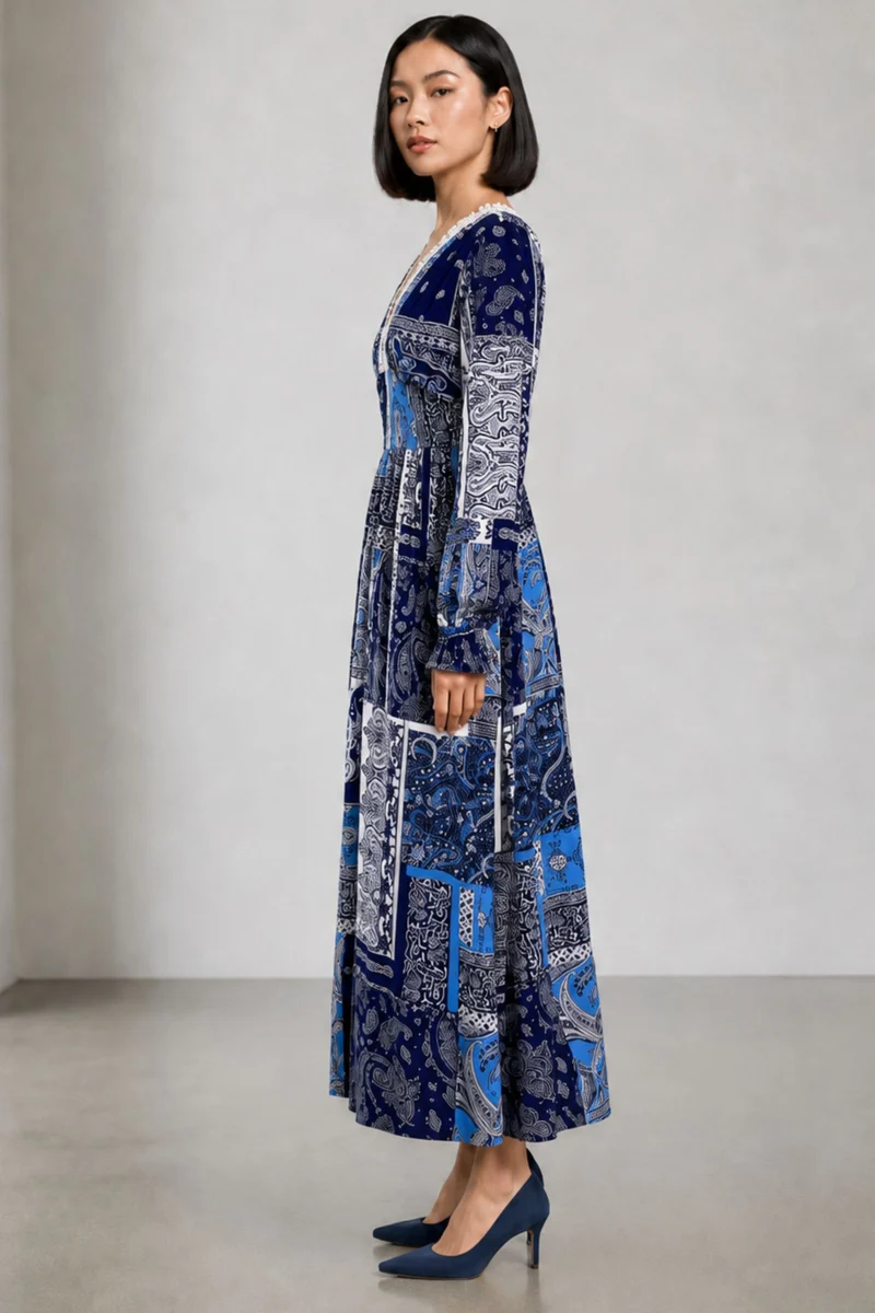Corin|Viscose Printed Maxi Dress