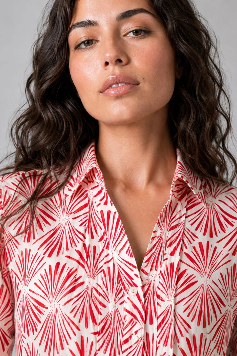 Mavri|Cotton Shirt Collar Mini Dress