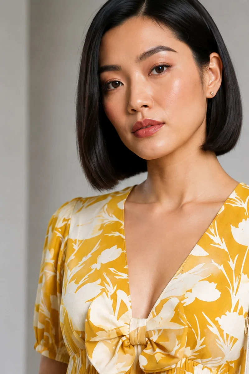 Mirelle|Cotton Printed Bow Detail Mini Dress