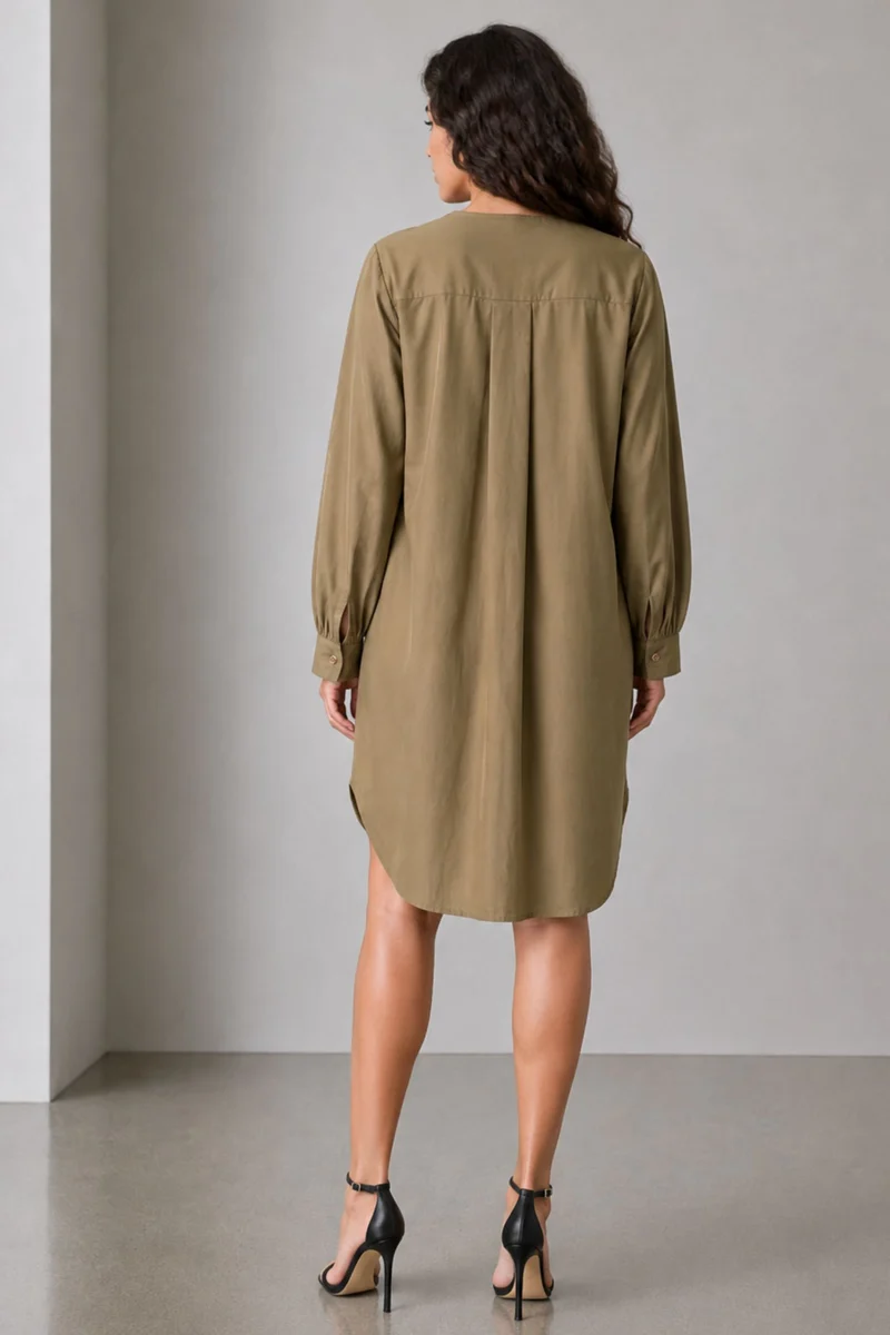 Maren|Cotton Overlay Detail Aline Midi Dress