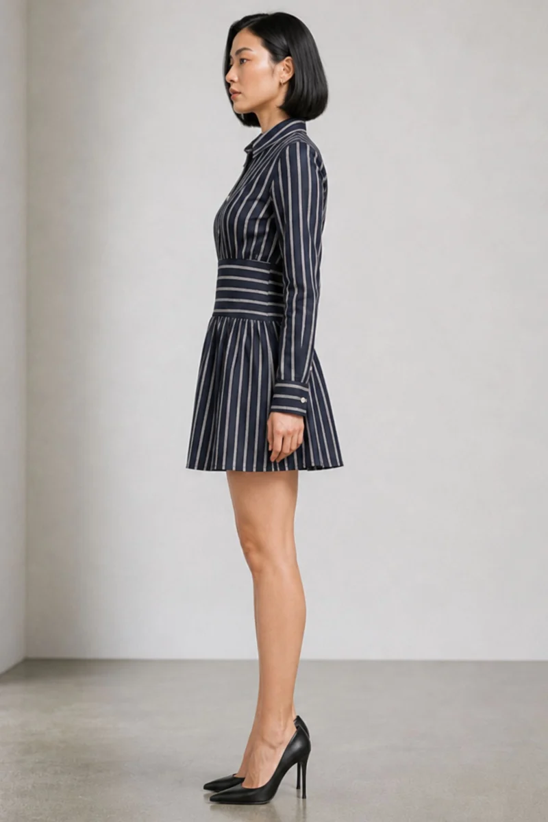Calix|Cotton Waist Yoke Detail Mini Dress