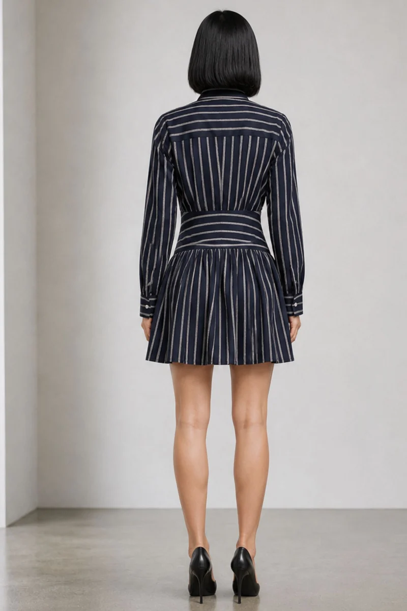 Calix|Cotton Waist Yoke Detail Mini Dress