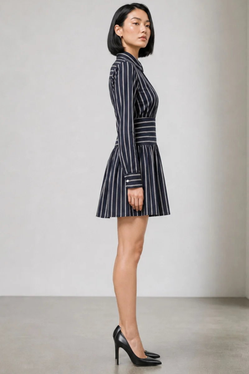 Calix|Cotton Waist Yoke Detail Mini Dress