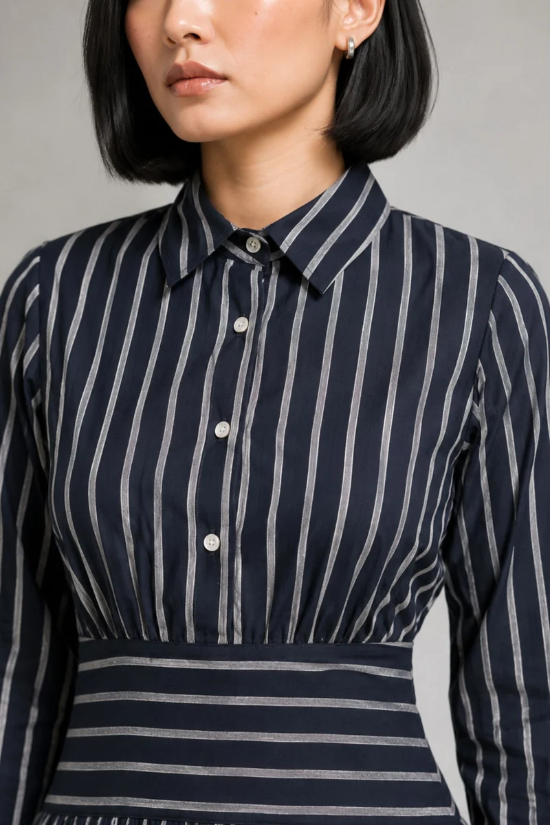 Calix|Cotton Waist Yoke Detail Mini Dress