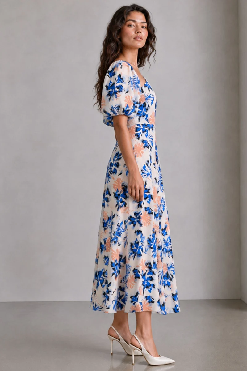 Norel|Modal Asymmetric Neck Maxi Dress
