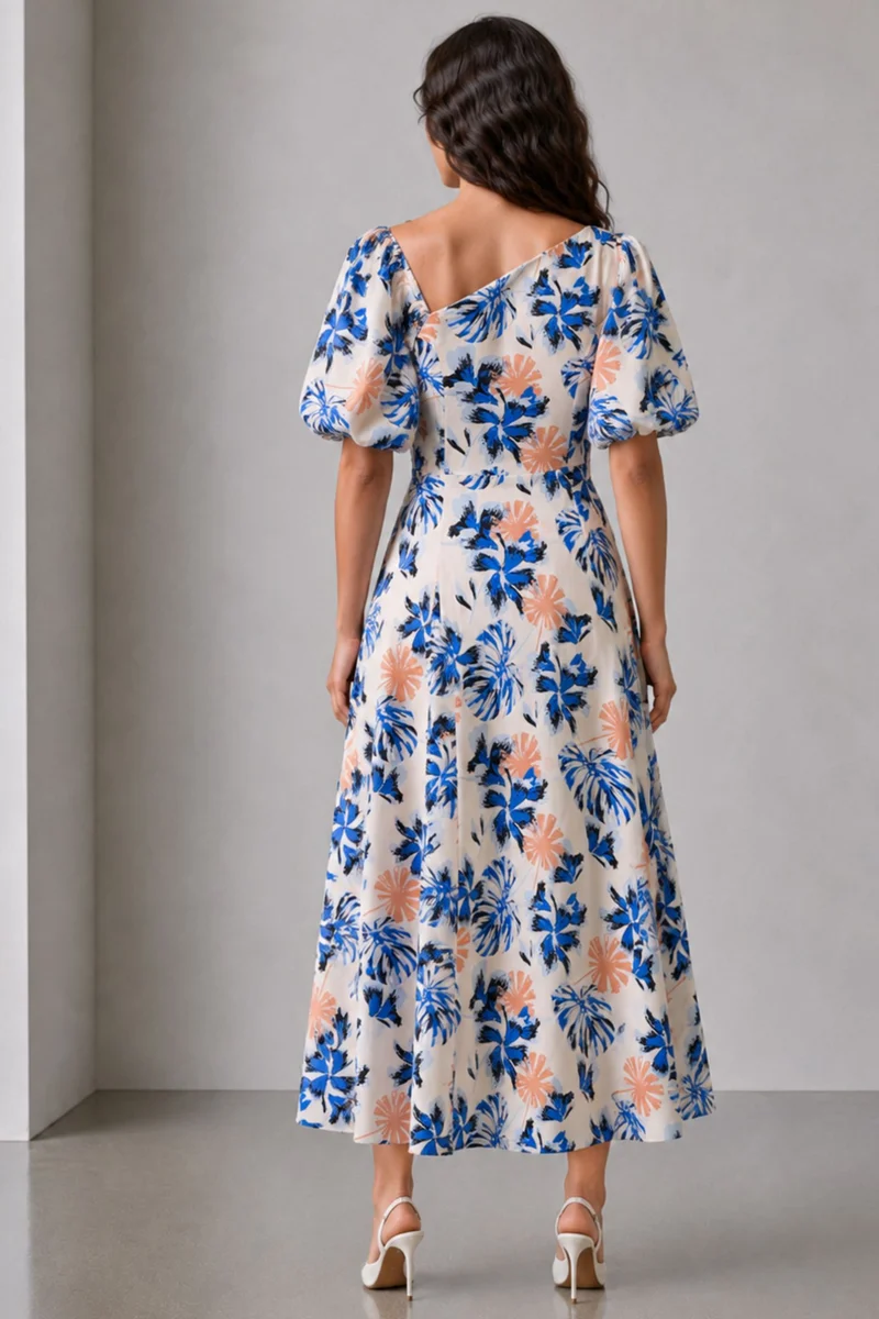 Norel|Modal Asymmetric Neck Maxi Dress