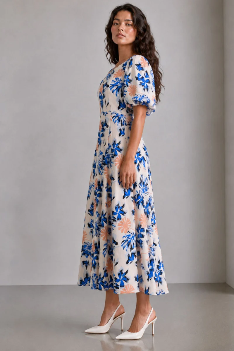 Norel|Modal Asymmetric Neck Maxi Dress