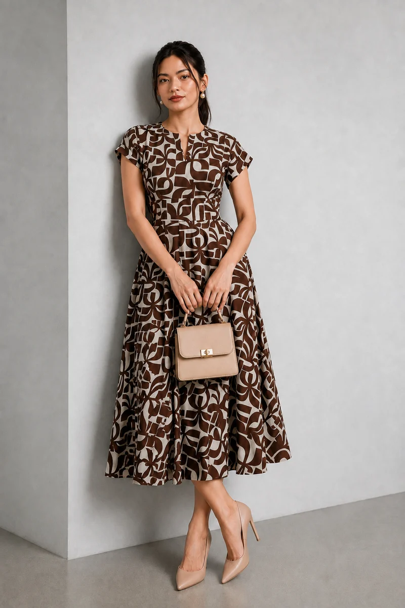 Maven|Cotton Floral Tie Up Dress