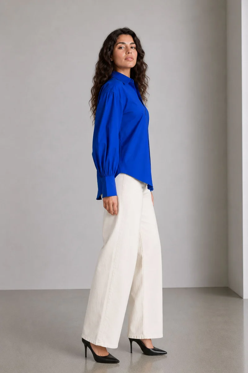 Kirise|100% Cotton Asymmetric Tie-Up Shirt