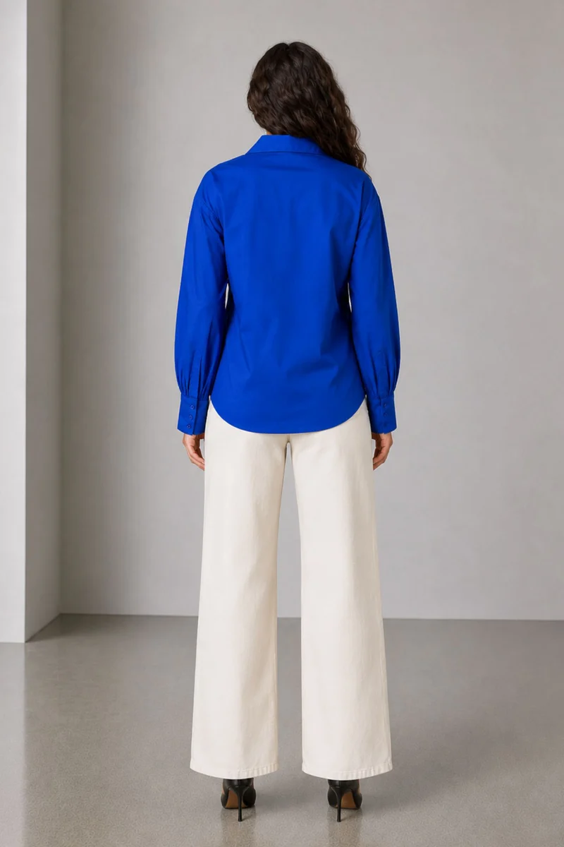 Kirise|100% Cotton Asymmetric Tie-Up Shirt