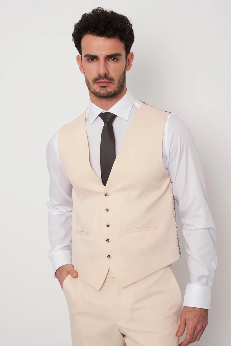 Man Waistcoat Beige