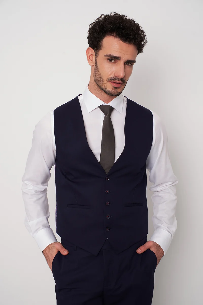 Man Waistcoat Blue