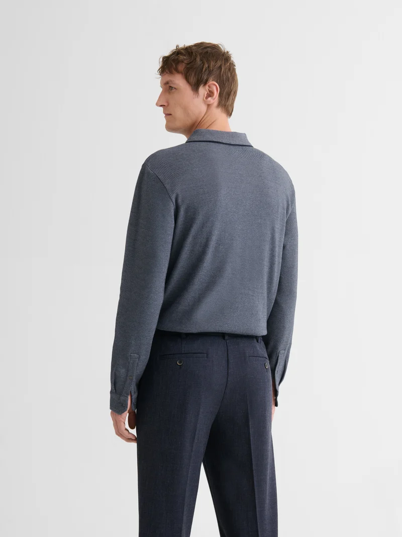 Polo zippé en coton