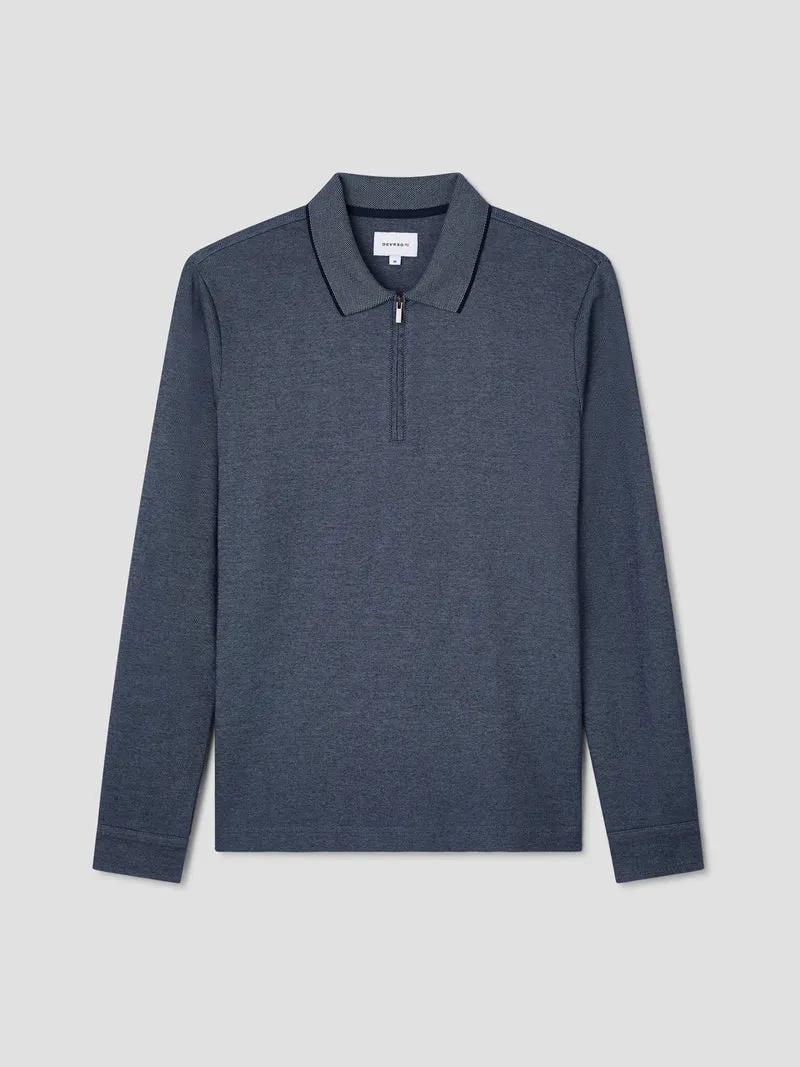 Polo zippé en coton