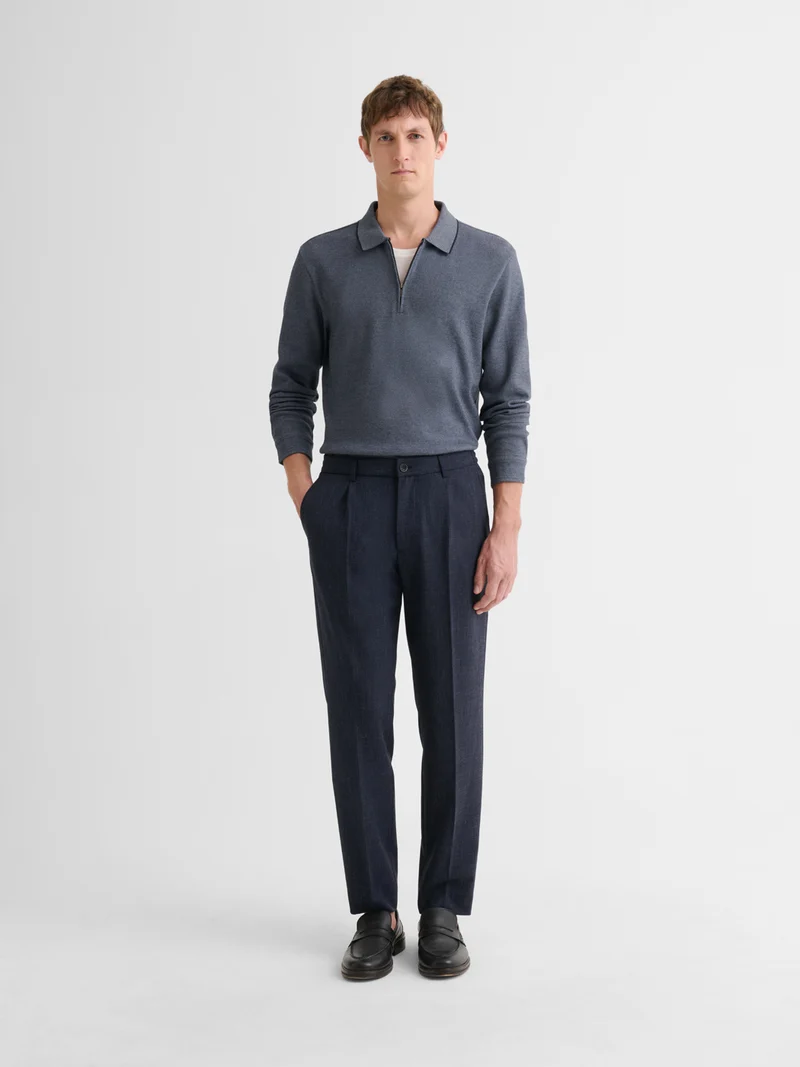Polo zippé en coton