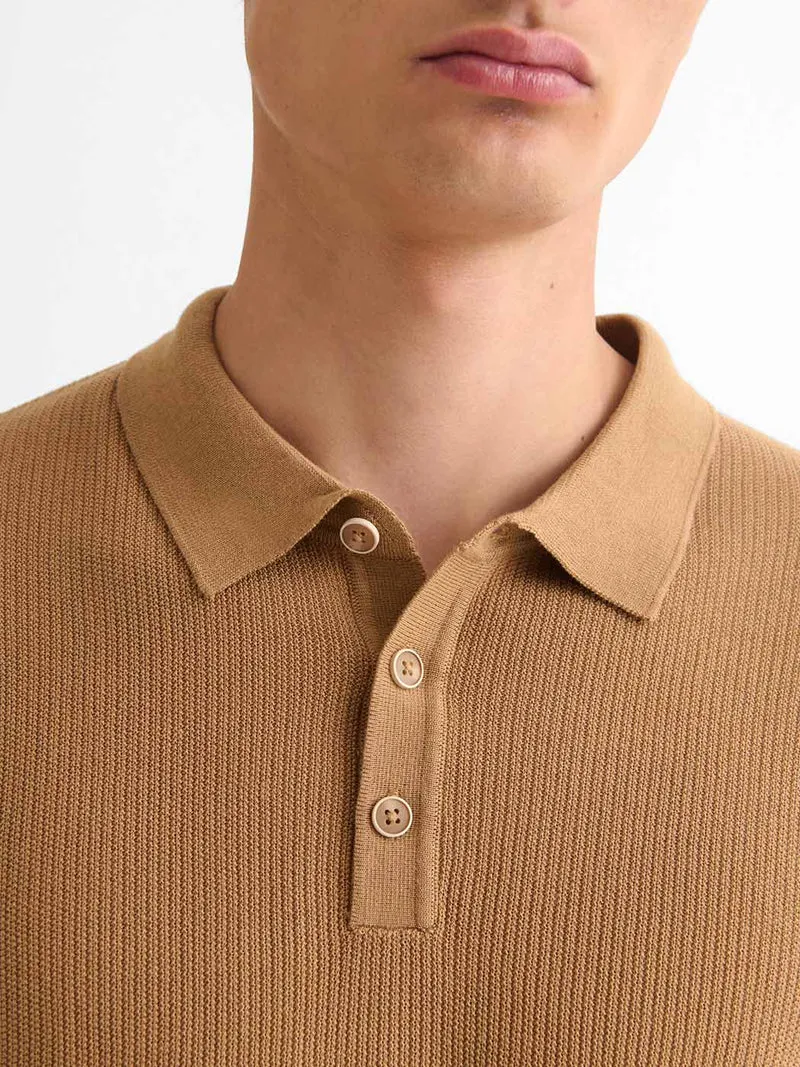 Polo col boutonné jeux de points