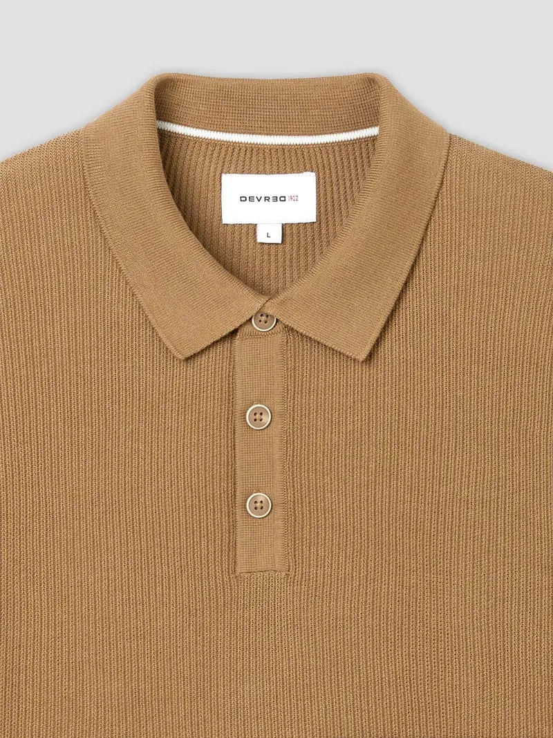 Polo col boutonné jeux de points