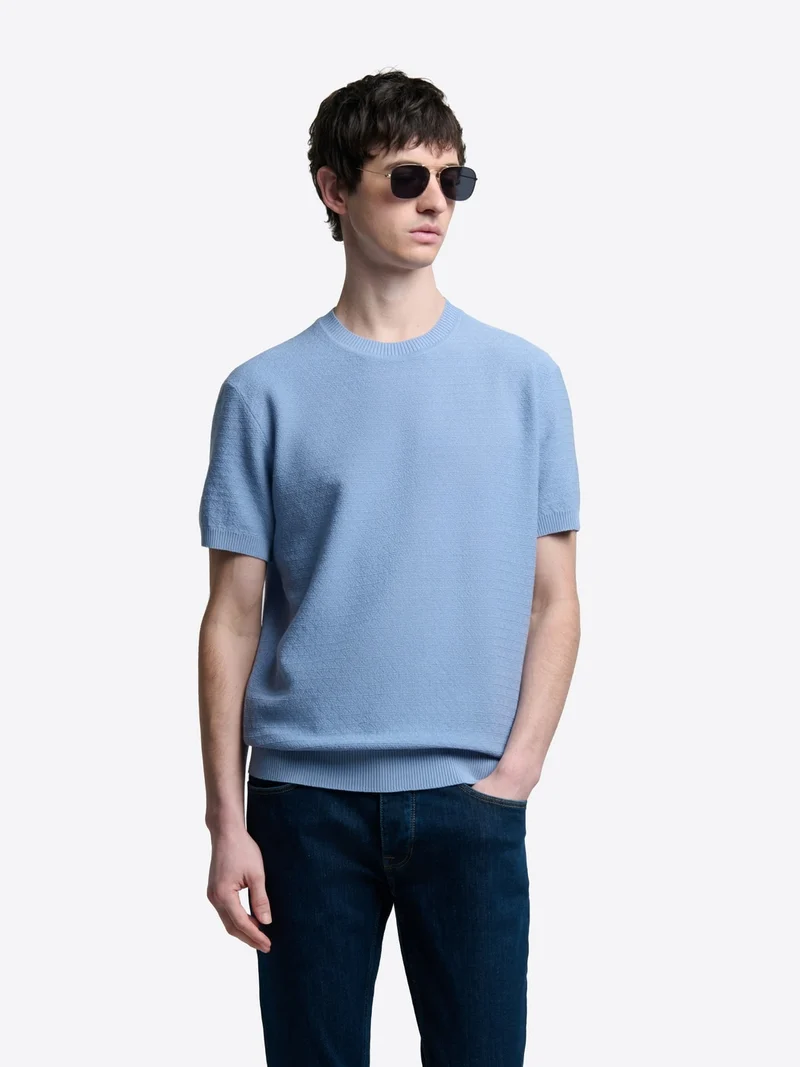 T-shirt maille col rond en coton