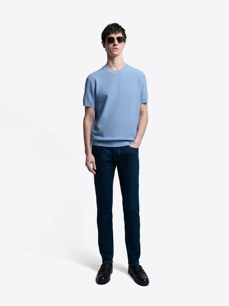 T-shirt maille col rond en coton