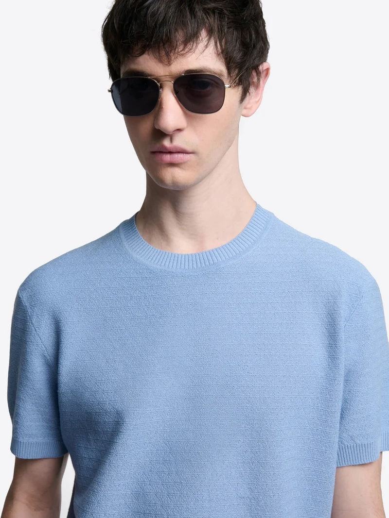 T-shirt maille col rond en coton