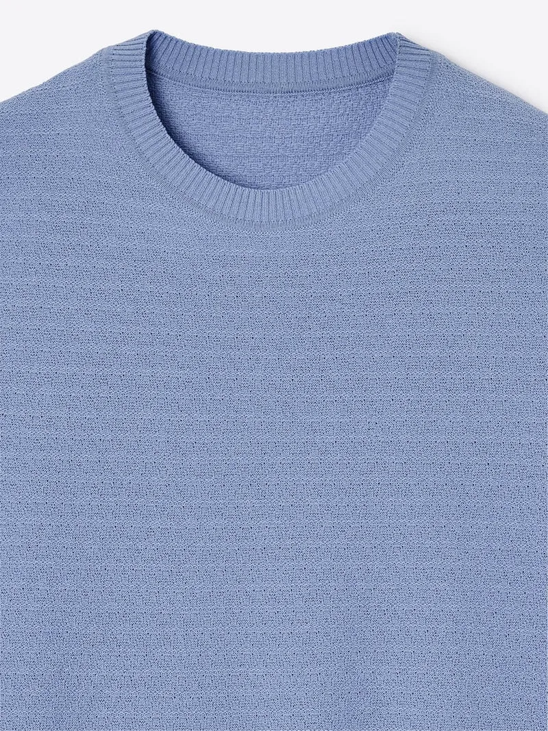 T-shirt maille col rond en coton