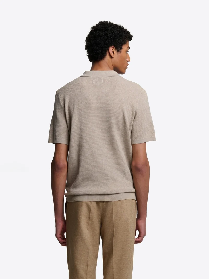 Polo maille col ouvert en coton bio
