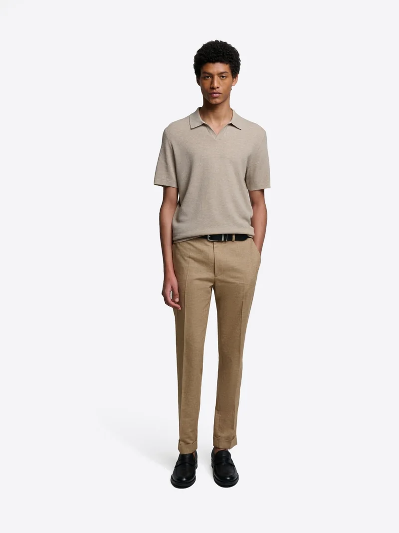 Polo maille col ouvert en coton bio