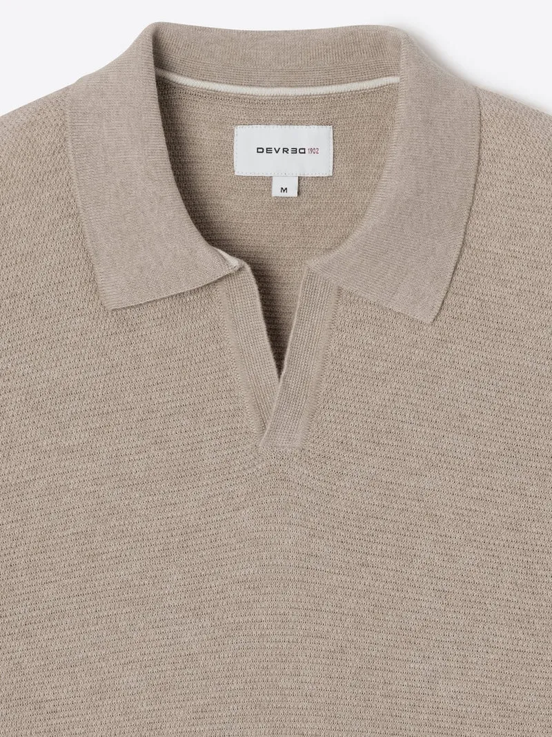 Polo maille col ouvert en coton bio