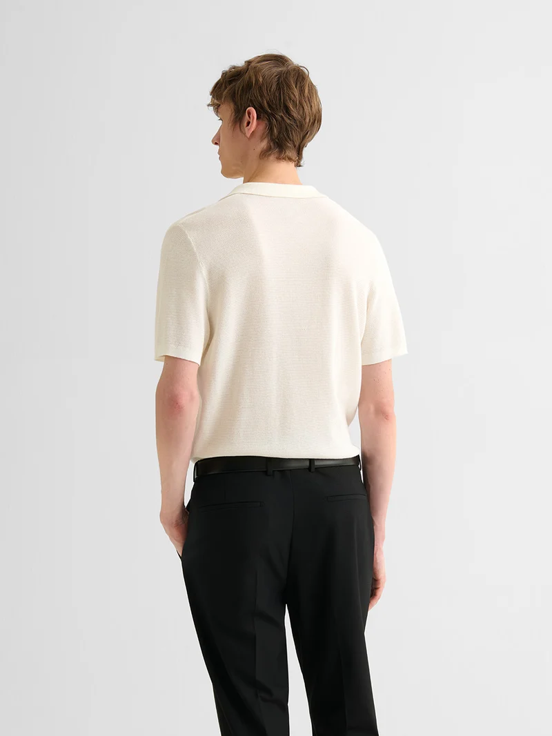 Polo maille col ouvert coton biologique