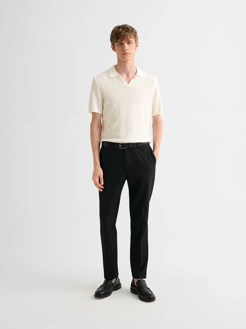 Polo maille col ouvert coton biologique
