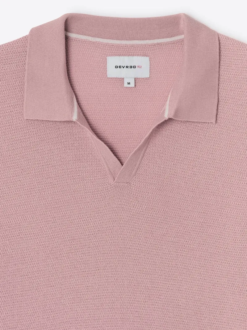 Polo maille col ouvert en coton bio