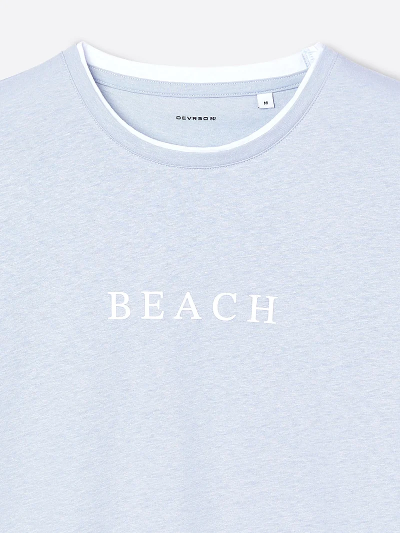 T-shirt col rond en coton lin