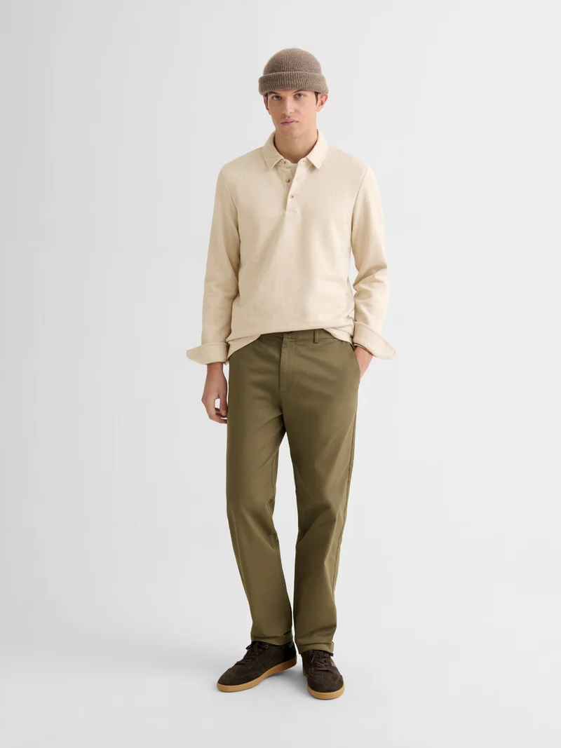 Polo boutonné en jacquard