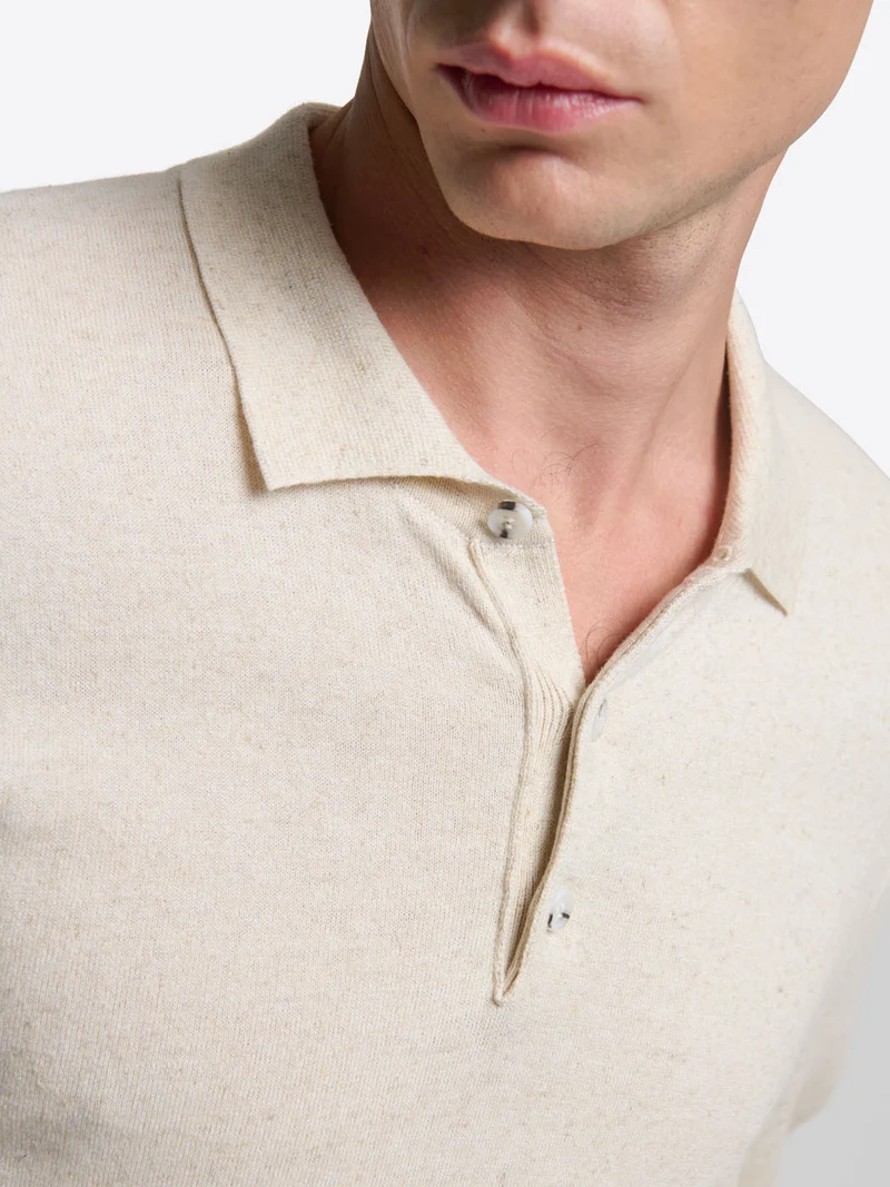 Polo col boutonné en maille