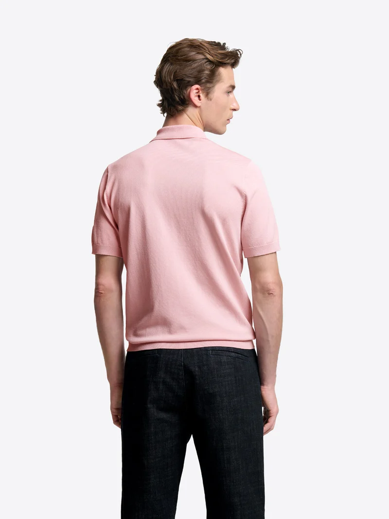 Polo maille col zippé