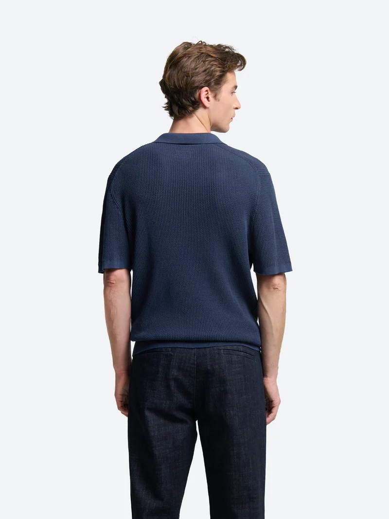 Polo maille col derby en coton bio