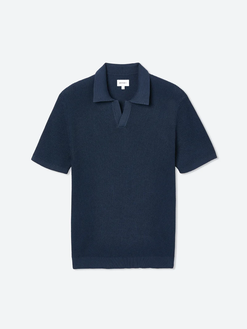 Polo maille col derby en coton bio