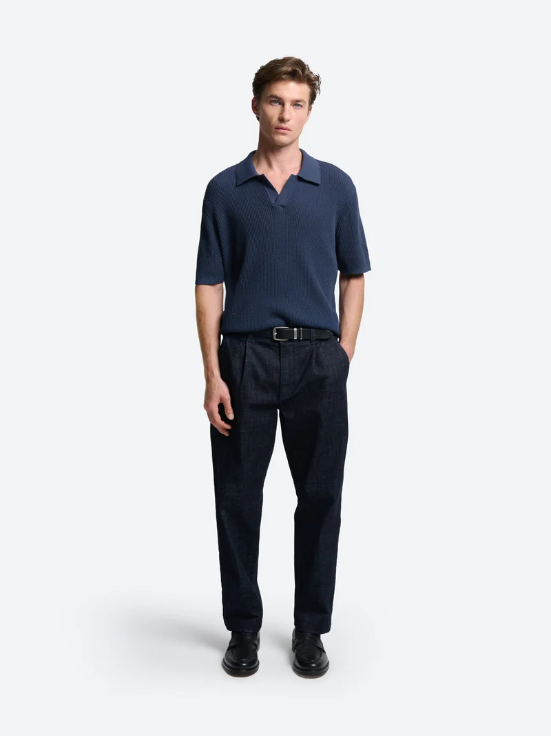 Polo maille col derby en coton bio