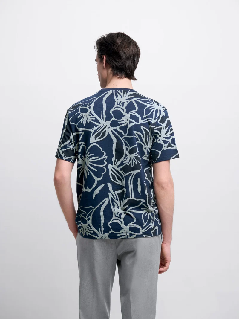 T-shirt col rond à motifs