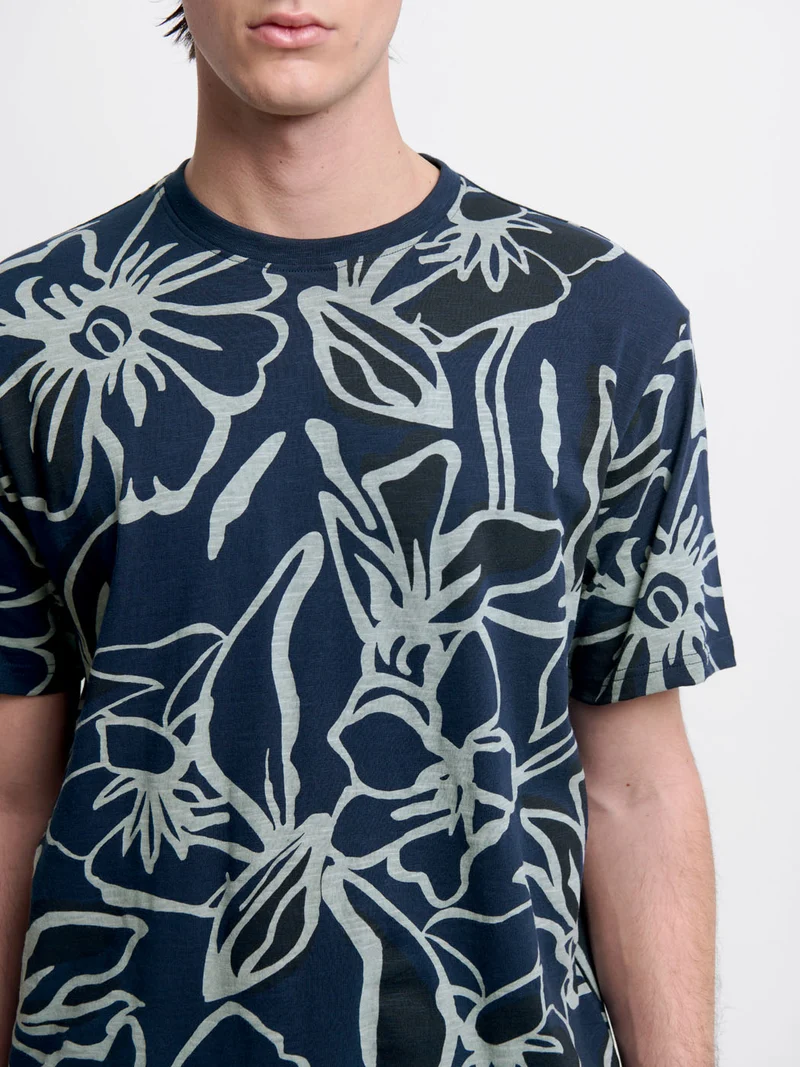 T-shirt col rond à motifs