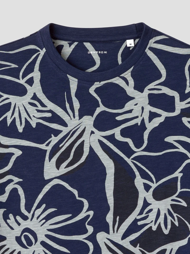 T-shirt col rond à motifs