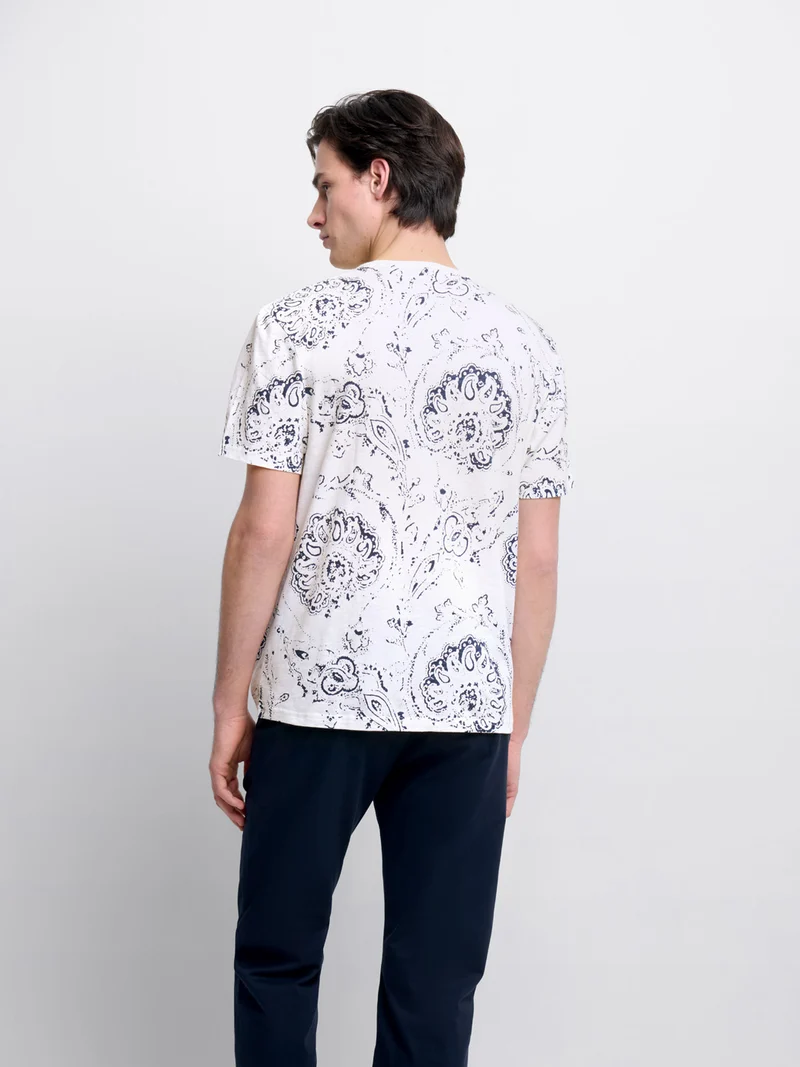 T-shirt col rond à motifs