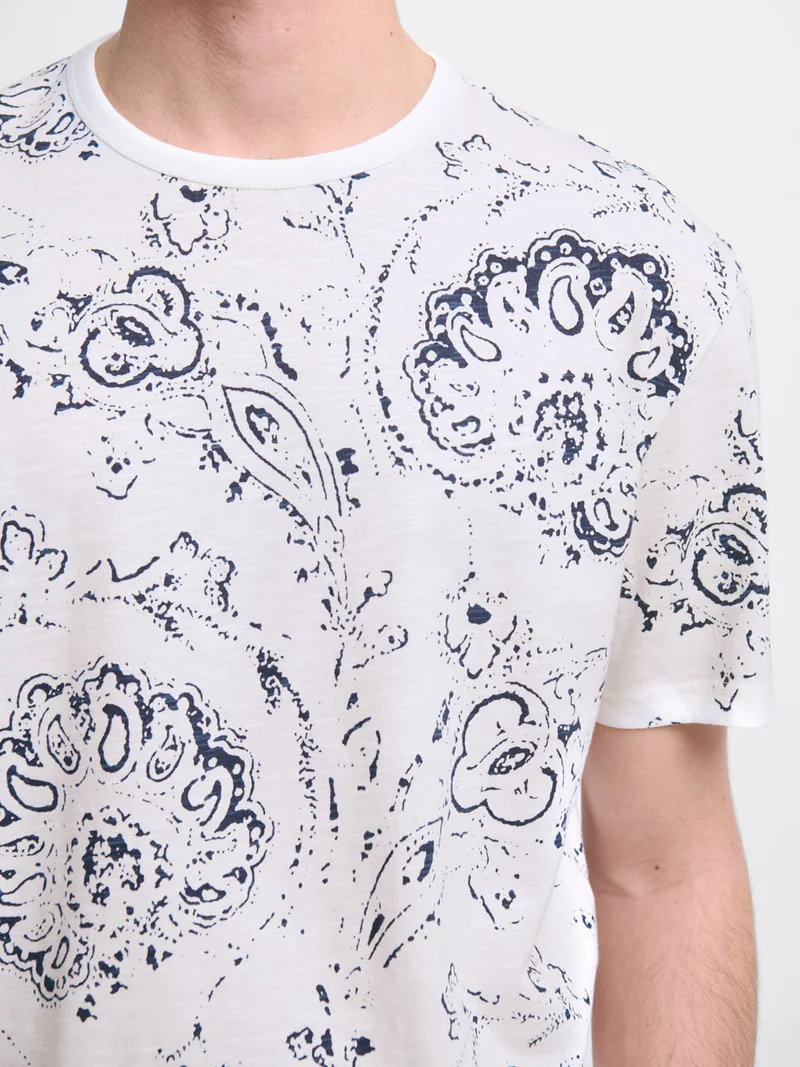 T-shirt col rond à motifs