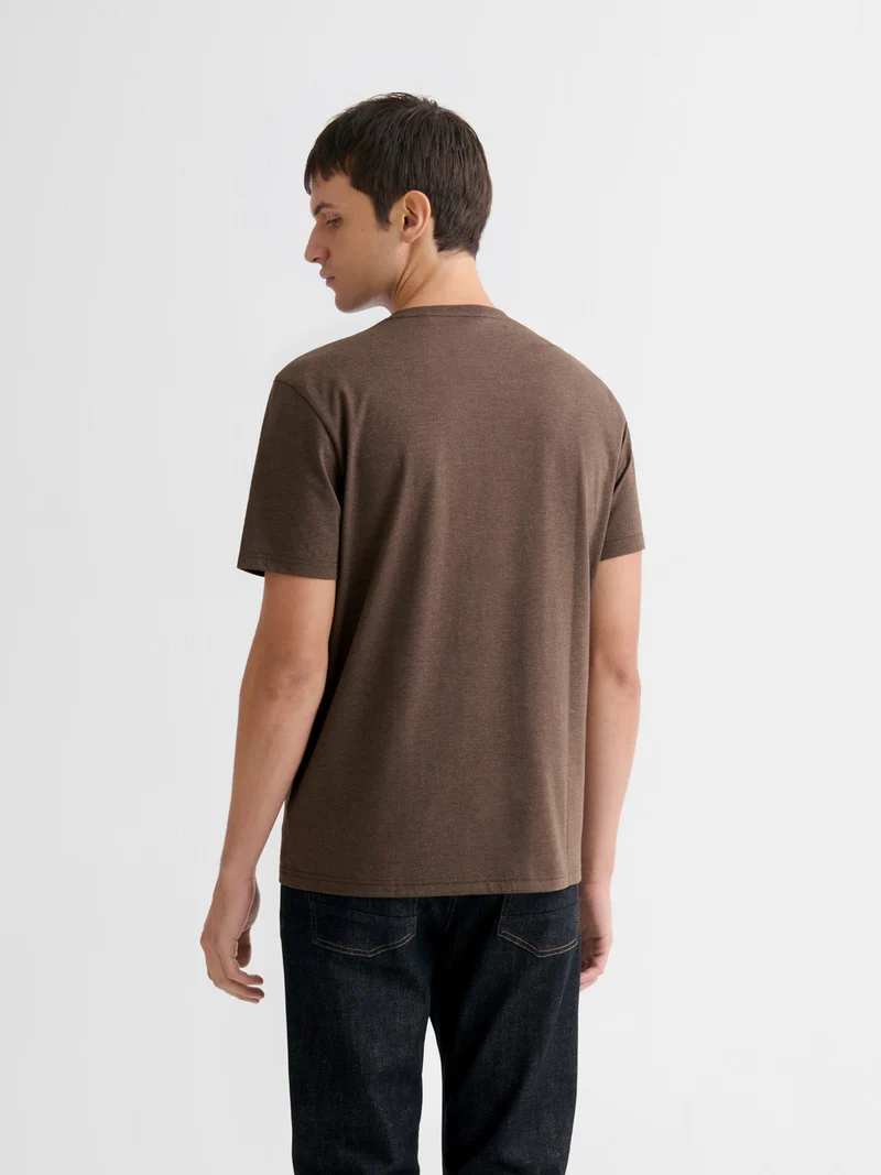 T-shirt col V mélange coton Supima®