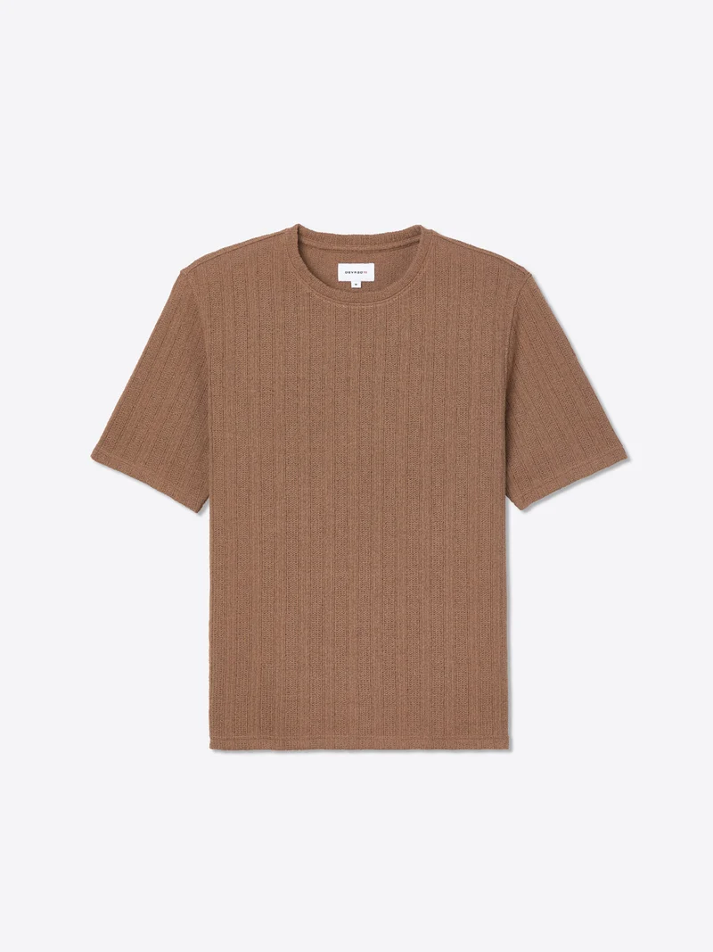 T-shirt col rond effet maille