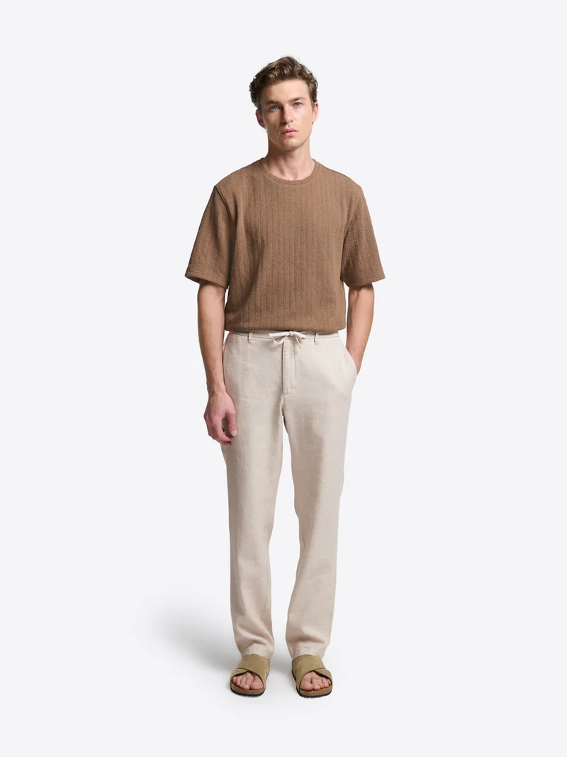 T-shirt col rond effet maille
