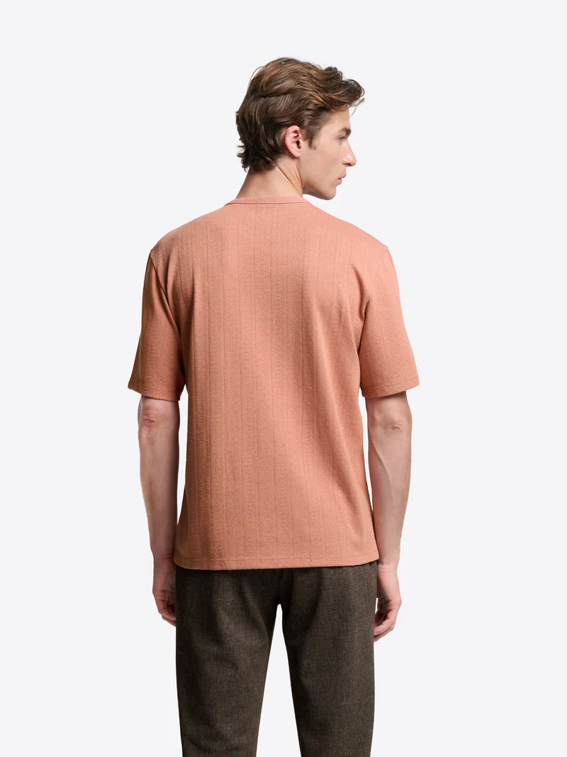 T-shirt col rond en jacquard