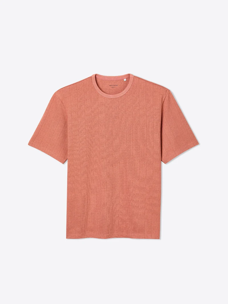 T-shirt col rond en jacquard