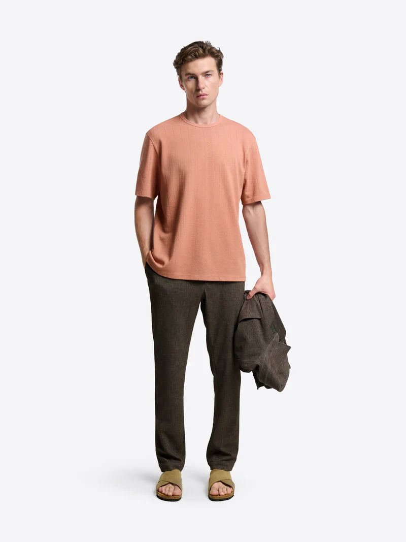 T-shirt col rond en jacquard